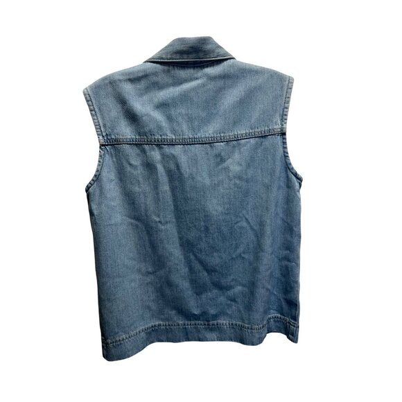 Coldwater Creek Womens Sleeveless Light Denim Vest Size S Button-Front 60% Tence - Picture 2 of 6